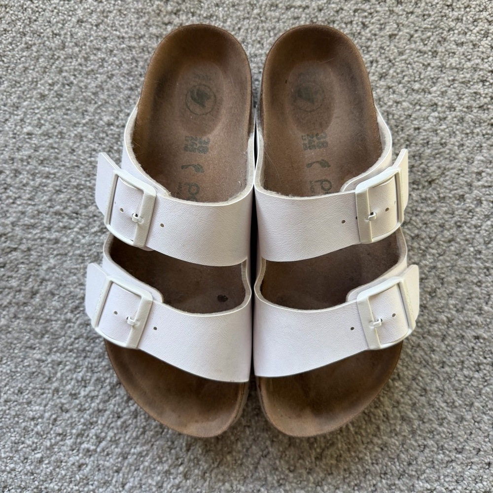 Papillio White Double Strap Sandals